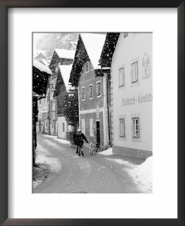 Snowy Street In Hallstat, Austria by Walter Bibikow Pricing Limited Edition Print image