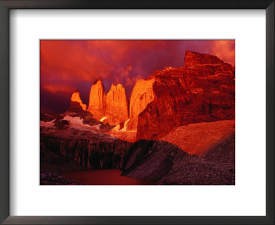 The Torres Del Paine (Towers Of Paine) At Sunrise, Patagonia, Chile by Richard I'anson Pricing Limited Edition Print image