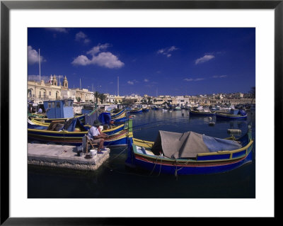 Harbor Of Fishing Village In Marsaxlokk, Malta by Dave Bartruff Pricing Limited Edition Print image