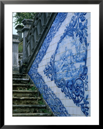 Stone Chairs And Azulejo Tiles, Rococo Palace, Cacela Velha, Portugal by John & Lisa Merrill Pricing Limited Edition Print image
