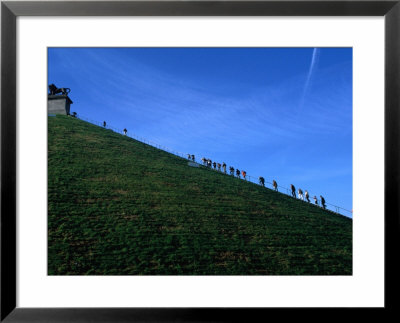 Tourists Climbing 200 Steps Up Butte Du Lion, Waterloo, Belgium by Martin Moos Pricing Limited Edition Print image