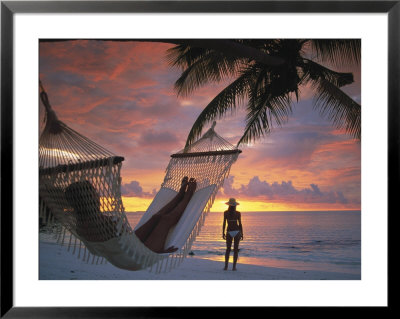 Women On Beach, Ari Atoll, White Sands Island by Angelo Cavalli Pricing Limited Edition Print image