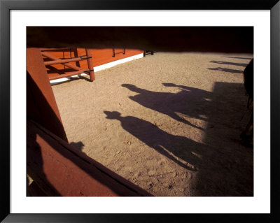 Cowboy Shadows And A Barn by Raul Touzon Pricing Limited Edition Print image