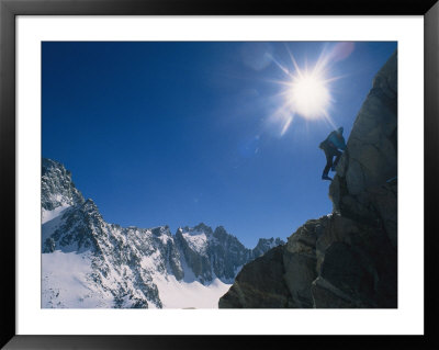 A Moutaineer Climbs Above Palisade Glacier In The Sierra Mountains by Gordon Wiltsie Pricing Limited Edition Print image