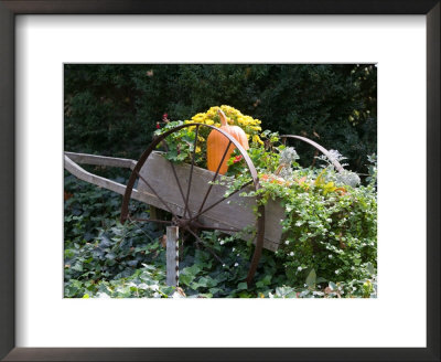 Decorative Wagon And Pumpkin, Ste. Genevieve, Missouri, Usa by Walter Bibikow Pricing Limited Edition Print image