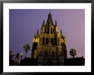 Main Square, Parroquia At Night, San Miguel De Allende, Guanajuato, Mexico by Inger Hogstrom Pricing Limited Edition Print image