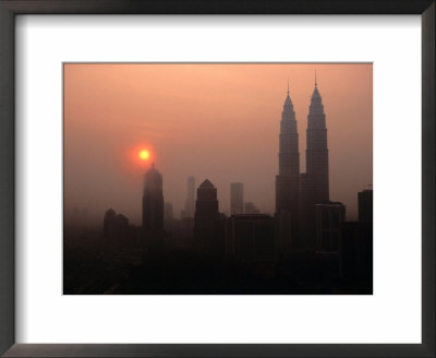 City Skyline In Haze Kuala Lumpur, Wilayah Persekutuan, Malaysia by Michael Aw Pricing Limited Edition Print image