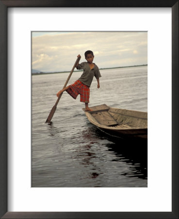 Intha Boy Rowing Boat With His Legs, Myanmar by Keren Su Pricing Limited Edition Print image