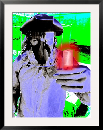 Man In Protective Clothing With Hazardous Matter by William Swartz Pricing Limited Edition Print image