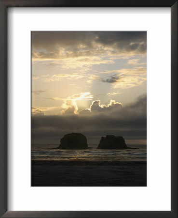 A Distant View Of Twin Rocks At Twilight by Phil Schermeister Pricing Limited Edition Print image