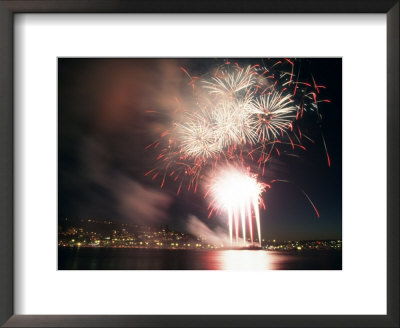 4Th Of July Fireworks Over Lake Union In Seattle, Washington, Usa by William Sutton Pricing Limited Edition Print image