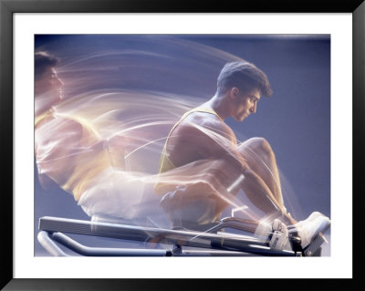 Man Using Rowing Machine by Daniel Fort Pricing Limited Edition Print image