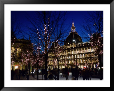 Danes Skate On The New Rink At Kongens Nytorv In Copenhagen, Denmark by Keenpress Pricing Limited Edition Print image