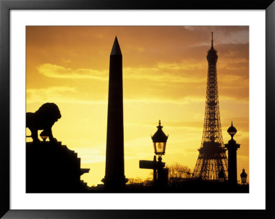 Obelisque, Place De La Concorde, Eiffel Tower, Paris, France by David Barnes Pricing Limited Edition Print image