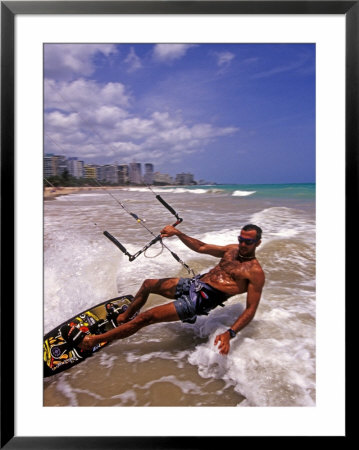 Kiteboarding Along Condado's Beaches, San Juan, Puerto Rico by Greg Johnston Pricing Limited Edition Print image