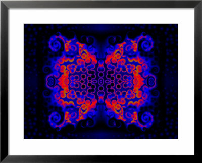 Blue And Red Fractal Design On Dark Background by Albert Klein Pricing Limited Edition Print image
