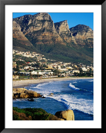 Overhead Of Camps Bay With Twelve Apostles In Background, Cape Town, South Africa by Pershouse Craig Pricing Limited Edition Print image
