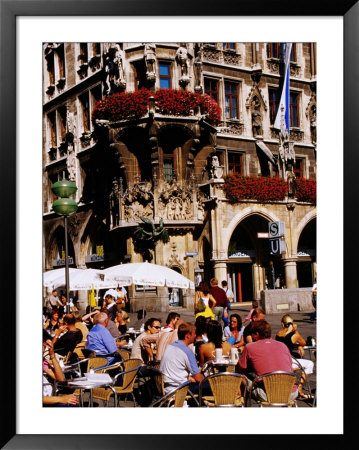 Open-Air Cafe On Marienplatz Beside Neues Rathaus (New Town Hall), Munich, Germany by Krzysztof Dydynski Pricing Limited Edition Print image