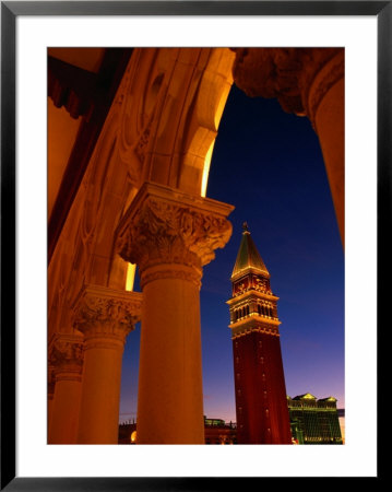Torre Del'orologio Framed By Facade Of The Palazzo Ducale, Venetian Hotel And Casino, Las Vegas by Ryan Fox Pricing Limited Edition Print image