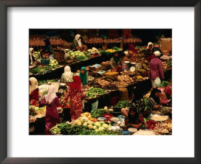 Food Stalls And People At Central Market, Kota Bharu, Kelantan, Malaysia by Richard I'anson Pricing Limited Edition Print image