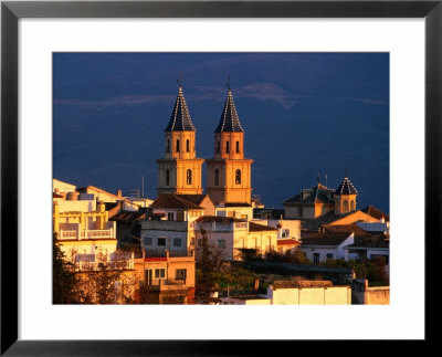 Twin Spires Of Town Church, Orgiva, Andalucia, Spain by David Tomlinson Pricing Limited Edition Print image