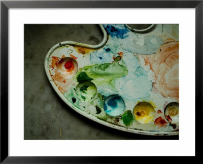 Artist's Palette Smeared With Used Water Color Paints by Todd Gipstein Pricing Limited Edition Print image