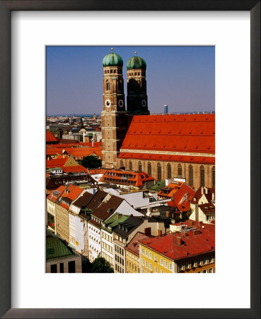 Overhead Of Historic Quarter And 15Th-Century Frauenkirche (Church Of Our Lady), Munich, Germany by Krzysztof Dydynski Pricing Limited Edition Print image