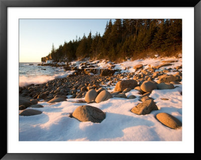 Winter Sunrise In Monument Cove, Acadia National Park, Maine, Usa by Jerry & Marcy Monkman Pricing Limited Edition Print image