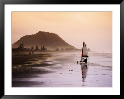 Blocart (Land Yacht) Cruising On Beach, Mt. Maunganui, New Zealand by Anders Blomqvist Pricing Limited Edition Print image
