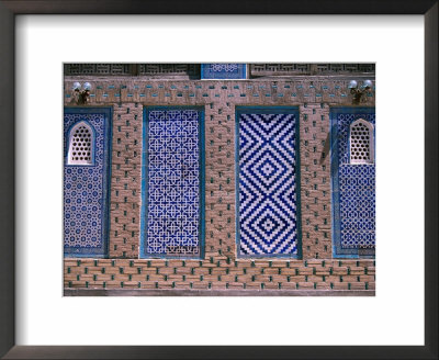 Carved Stone And Ceramic Tiles, Detail Of Tosh-Khovil Palace, Khiva, Uzbekistan by Martin Moos Pricing Limited Edition Print image