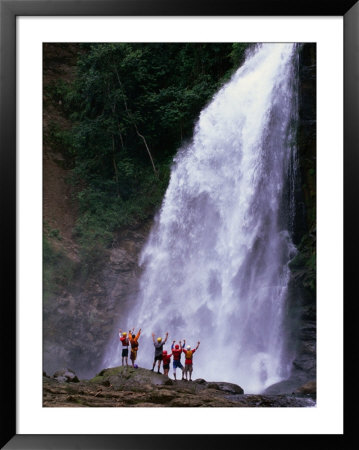 Tourists At Waterfall At Chiriqui Viejo River, Panama by Alfredo Maiquez Pricing Limited Edition Print image