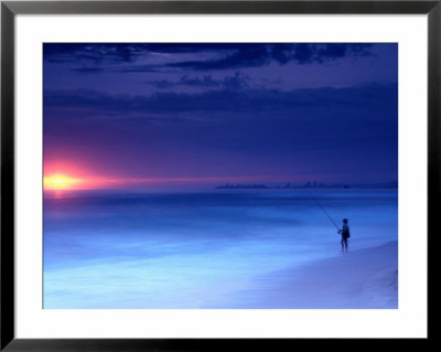 Fisherman On Palm Beach At Sunrise, Gold Coast, Australia by Regis Martin Pricing Limited Edition Print image