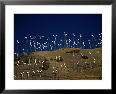 Rows Of Wind Turbines On Hill, Usa by Johnson Dennis Pricing Limited Edition Print image