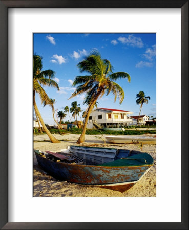 Skiff On Coral Beach Sand, Belize by Wayne Walton Pricing Limited Edition Print image