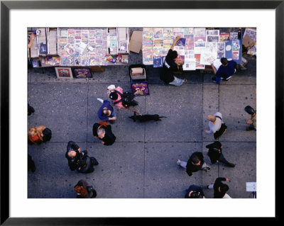 Pedestrians And Sidewalk Stall, New York City, New York, Usa by Angus Oborn Pricing Limited Edition Print image