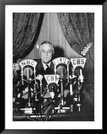 President Franklin D. Roosevelt Making A Fireside Chat Speech On Radio During Wwii by Thomas D. Mcavoy Pricing Limited Edition Print image