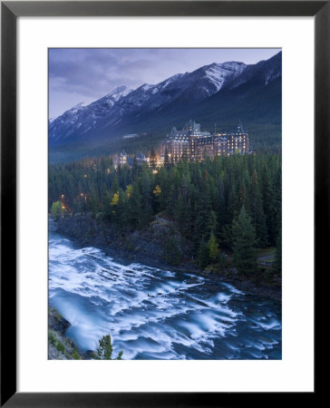 Banff Springs Hotel From Surprise Point And Bow River, Banff National Park, Alberta, Canada by Gavin Hellier Pricing Limited Edition Print image