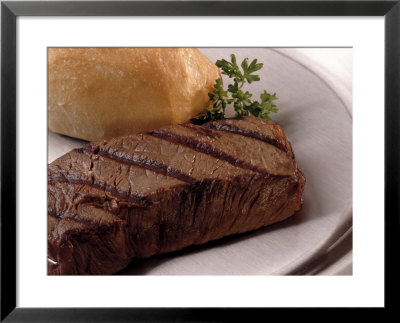 Steak And Roll On Plate by Jon Riley Pricing Limited Edition Print image