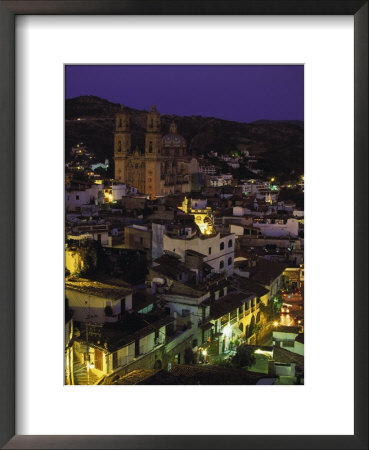 Town & Templo Santa Prisca, Taxco, Mexico by Walter Bibikow Pricing Limited Edition Print image