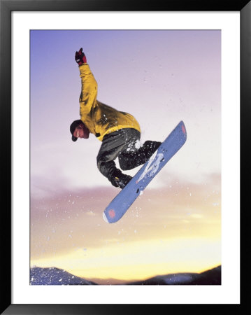 Man On Snowboard In Mid-Air by Rob Gracie Pricing Limited Edition Print image