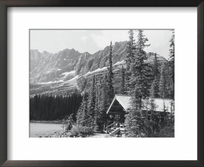 Cabin And Mts At Lake O'hara by Claire Rydell Pricing Limited Edition Print image