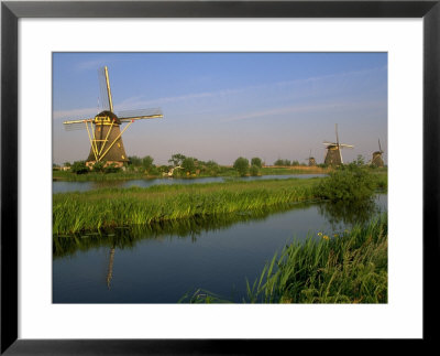 Windmills, Kinderdijk, Zuid, Holland by Walter Bibikow Pricing Limited Edition Print image