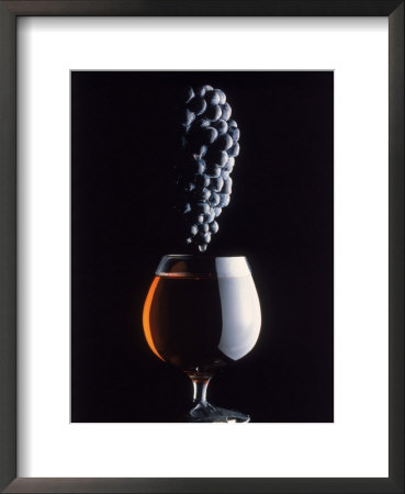Bunch Of Grapes Over A Glass Of Wine by Howard Sokol Pricing Limited Edition Print image