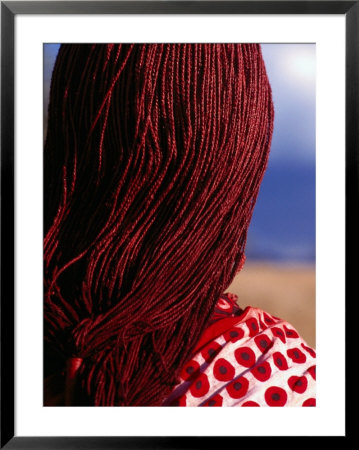 Maasai Warrior's Plaited Hair, Masai Mara National Reserve, Kenya by Tom Cockrem Pricing Limited Edition Print image
