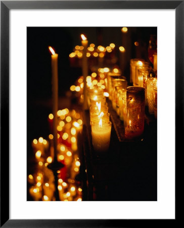 Candles Inside Oaxaca City Cathedral, Oaxaca City, Mexico by Richard Nebesky Pricing Limited Edition Print image