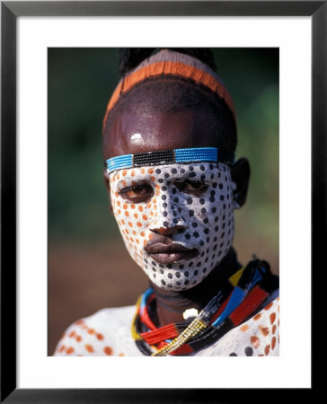 Karo Warrior In Traditional Body Paint, Ethiopia by Janis Miglavs Pricing Limited Edition Print image