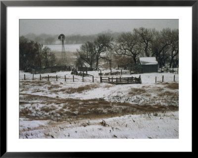 Kansas, Winter Farm Scene, Snowy Weather by Brimberg & Coulson Pricing Limited Edition Print image