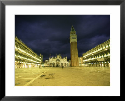 Piazza San Marco At Dusk, San Marco Basilica And San Marco Campanile, Veneto, Italy by Sergio Pitamitz Pricing Limited Edition Print image
