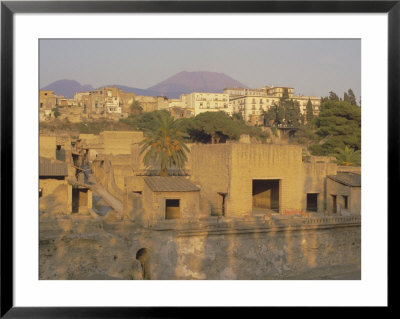 Mount Vesuvius Behind The Ruins Of The Roman Resort Of Herculaneum, Campania, Italy by Robert Francis Pricing Limited Edition Print image