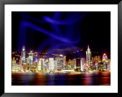 Skyline At Night Reflected In Victoria Harbour, Kowloon, Hong Kong by Russell Gordon Pricing Limited Edition Print image
